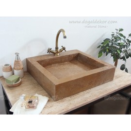 12x50x55cm Gizli Gider Doğal Taş Banyo Lavabo Modelleri -DT1456
